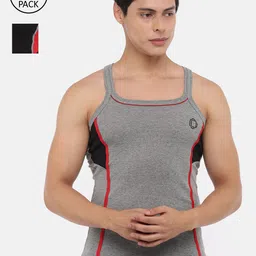 Dollar Bigboss Men Assorted Pack of 2 Cotton Racerback Styled Gym Vest-picture-32