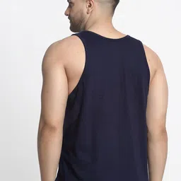 Friskers Men Pack Of 2 Printed Drop Cut Pure Cotton Gym Vests image 3