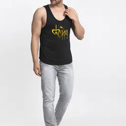 Friskers Men Pack Of 2 Printed Drop Cut Pure Cotton Gym Vests image 2