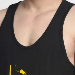 Friskers Men Pack Of 2 Printed Drop Cut Pure Cotton Gym Vests image 3