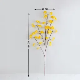 Home Centre Yellow Botanical Artificial Plastic Cherry Blossom Flower image 3