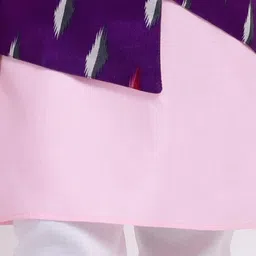 BownBee Boys Ethnic Motifs Printed Attached Jacket Pure Cotton Kurta With Pyjamas image 4