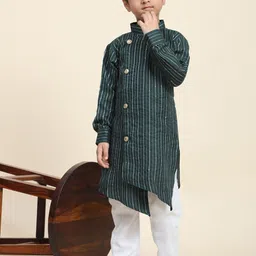 Pro-Ethic STYLE DEVELOPER Boys Striped Sequined Kurta With Pyjamas-picture-50