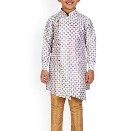 Pro-Ethic STYLE DEVELOPER Boys Asymmetric Ethnic Motifs Printed Kurta with Pyjamas-picture-30