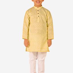 Pro-Ethic STYLE DEVELOPER Boys Geometric Woven Design  Pure Cotton Kurta With Pyjamas-picture-33