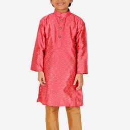 Pro-Ethic STYLE DEVELOPER Boys Geometric Woven Design Pure Cotton Kurta With Pyjamas-picture-27