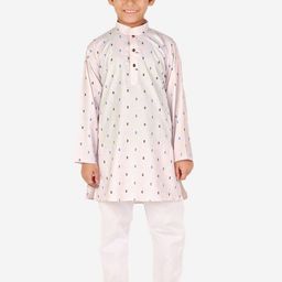 Pro-Ethic STYLE DEVELOPER Boys Mandarin Collar Ethnic Motifs Printed Kurta with Pyjamas-picture-21