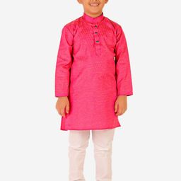 Pro-Ethic STYLE DEVELOPER Boys Woven Design Mandarin Collar Kurta with Pyjamas-picture-20