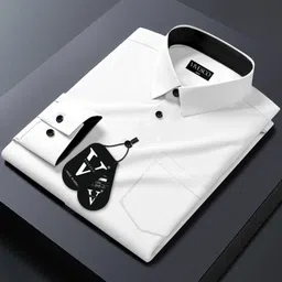 vivesco Men Regular Fit Solid Spread Collar Casual Shirt image 1