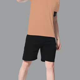 flyzen Pack of 2 Solid Men Black Regular Shorts image 4