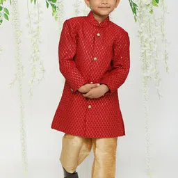 KID1 Boys Embroidered Sherwani Set image 4