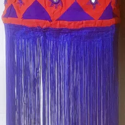 anumoh Cloth Décor/Festive Lantern, "Matka Jhoomar" Foldable, from Pipli Odisha Red, Blue Cloth Hanging Lantern-picture-10