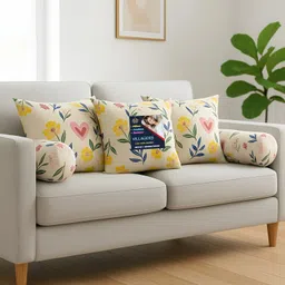 villagers Microfibre Bolster Pack of 5 Floral Cushion and 2 Bolster image 5