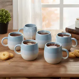 trisha Pack of 6 Ceramic Sky Blue Tea Cup Set Of 6 | Capacity 180 ML-picture-28