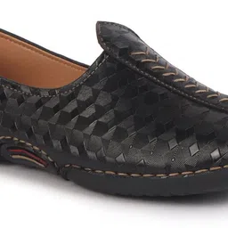 fausto Textured Print Ethnic Slip On Juttis for Wedding|Festive Slip-On|Sherwani Shoes Mojaris For Men image 3