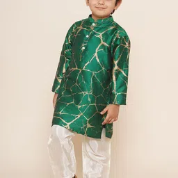 Sethukrishna Boys Abstract Printed Regular Kurta With Pyjamas-picture-47