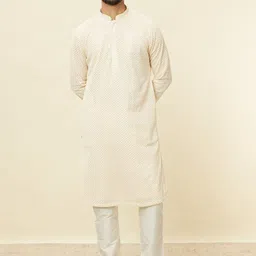 Manyavar Sequin Embroidered Regular Thread Work Kurta With Pyjamas-picture-16