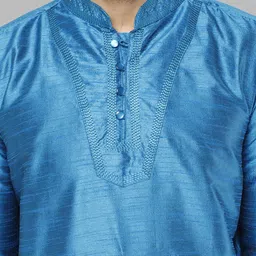 Moda Rapido Embroidered Mandarin Collar Thread Work Straight Kurta With Pyjamas image 3