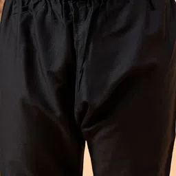 VASTRAMAY Boys Woven Design Mandarin Collar Long Sleeves Mirror Work Kurta with Pyjamas image 4