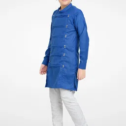 Jeetethnics Boys Blue Kurta with Pyjamas image 3