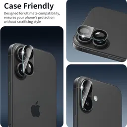 Skymac Front Camera Lens Glass Protector for iPhone 17 6.3-Inch, 9H Tempered Glass, Anti-Scratch, Case Friendly image 4