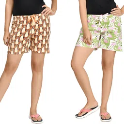 club a9 Pack of 2 Printed Women Multicolor Beach Shorts, Night Shorts, Regular Shorts, Running Shorts, Cycling Shorts-picture-15