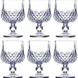 escora (Pack of 6) Champ Wine Glasses/Crystal Clear Champagne Wine Glasses with Diamond Cuts for Any Occasion (190ml, Set of 6) Glass Set Wine Glass-picture-24