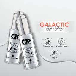 c2p professional makeup Galactic Glow Skin Gloss Hydrating Face Gel-Based Pre-Makeup Serum Primer - 30 ml image 3