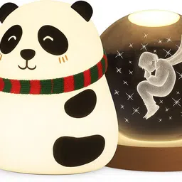 Panda & 3D Crystal Fairy LED Night Lamp Table Lamp-image-1