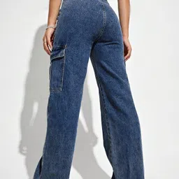 hovac Women Boot-Leg High Rise Dark Blue Jeans image 2