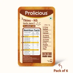Prolicious High Protein No Salt Garlic Jeera Thins (Pack of 6, 50gm each)-image-6
