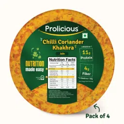 Prolicious High Protein Chilli Coriander Khakhra (Pack of 4, 170gm each) - Jain-image-28