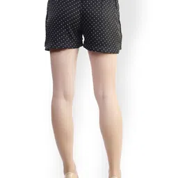 Belle Fille Women Black & White Polka Dot Printed Shorts image 4