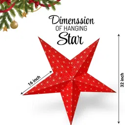 me&you Foldable Paper Star Lantern for Christmas & Party Decoration Hanging Star Pack of 3 image 4