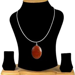 seh Natural Carnilan crystal pendant (pack of 1) Carnelian Brass Pendant image 2
