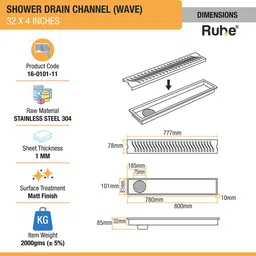 ruhe Floor Stainless Steel Push Down Strainer image 2