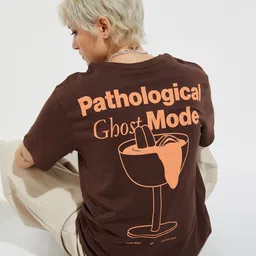 max Women Printed Round Neck Pure Cotton Brown T-Shirt-picture-24