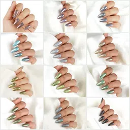 fashion storm 12 pcs Chrome Powder | Cat eye Nail metallic powder image 3