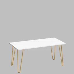 bluewud Mayrite Rectangle Coffee Table in White Colour image 3