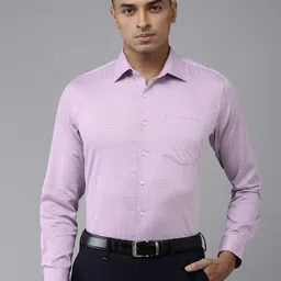 Van Heusen Pure Cotton Self Design Textured Slim Fit Formal Shirt image 1