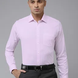 Van Heusen Pure Cotton Slim Fit Self-Design Textured Formal Shirt image 1
