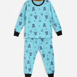 KIDSCRAFT Boys Blue & Black Printed Night suit KIDS1197-34-picture-11