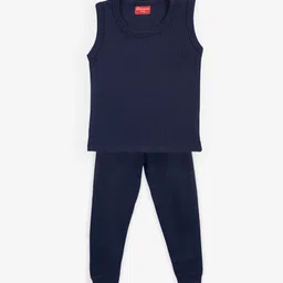 Kanvin Boys Navy Blue Solid Thermal Set-image-61