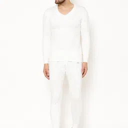 mack jonney VIMAL JONNEY Men White Solid Thermal Set-picture-39