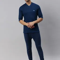 Lux Cottswool Solid V-Neck Thermal Set-picture-26