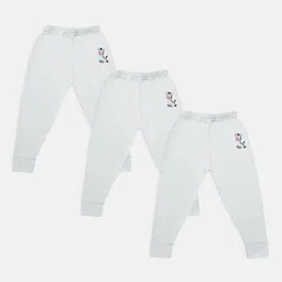 YK Basics Kids Pack Of 3 Off White Striped Animal Printed Ribbed Thermal Set image 2