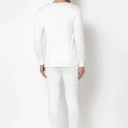 Kalt Men White Solid Thermal Set image 3