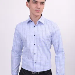 LOUIS STITCH Spread Collar Comfort Checked Premium Cotton Formal Shirt-picture-24