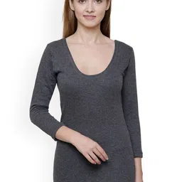 DYCA Women Grey Solid Cotton Thermal Top-picture-23