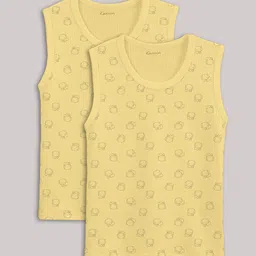 Kanvin Girls Yellow Pack of 2 Printed Thermal Tops-picture-17